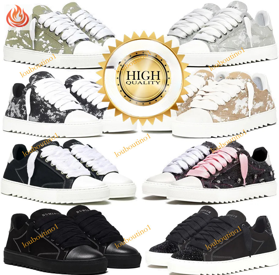 Top quality luxury women mans Numeris Atelier trainers casual shoes leather toe cap thick rubber sole canvas runner sport flexibility couple skatebording with
