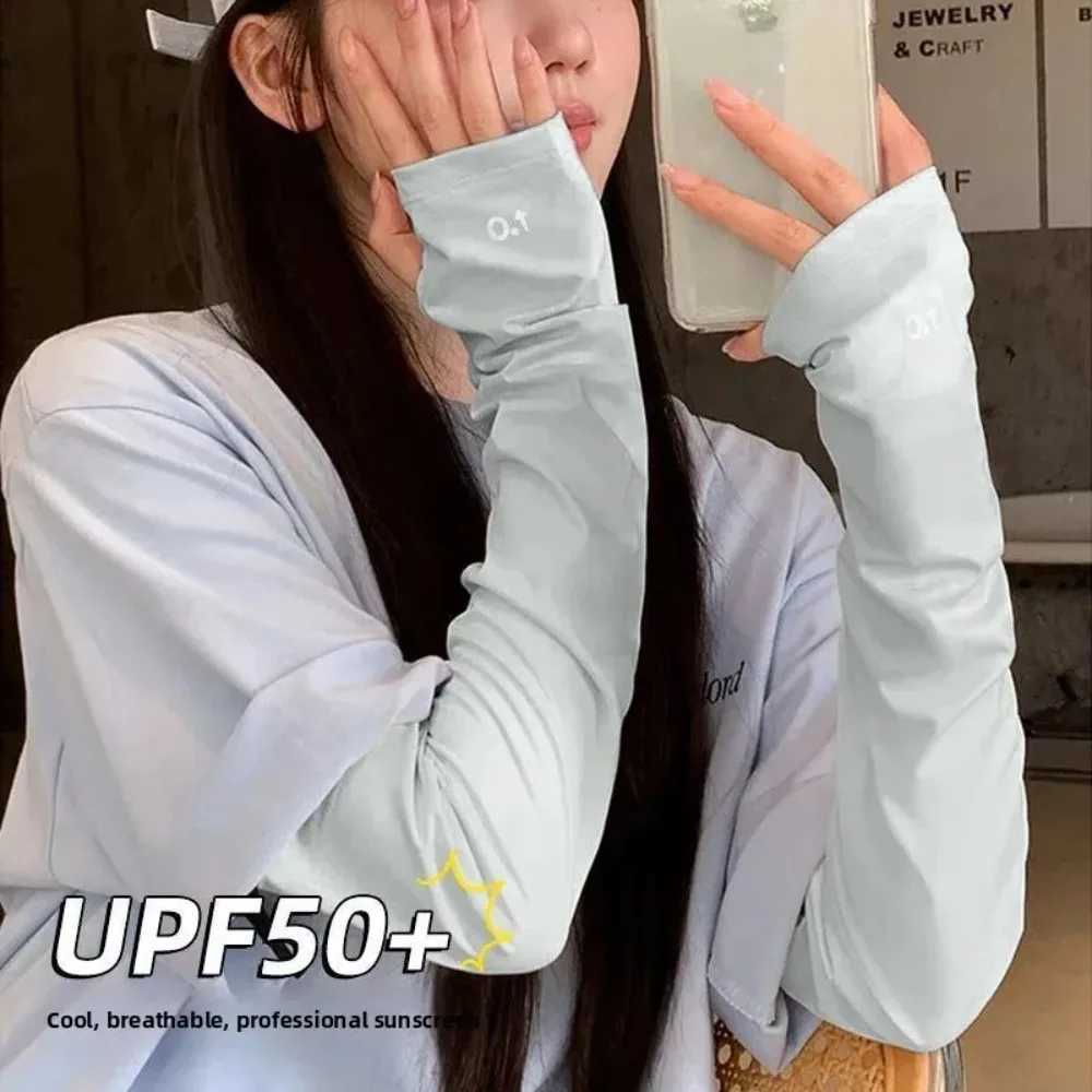 New Ice Silk Loose Sleeves Sun Protection Comfortable Arm Protection Sleeves Breathable Cycling Driving Gloves Women Men D260326