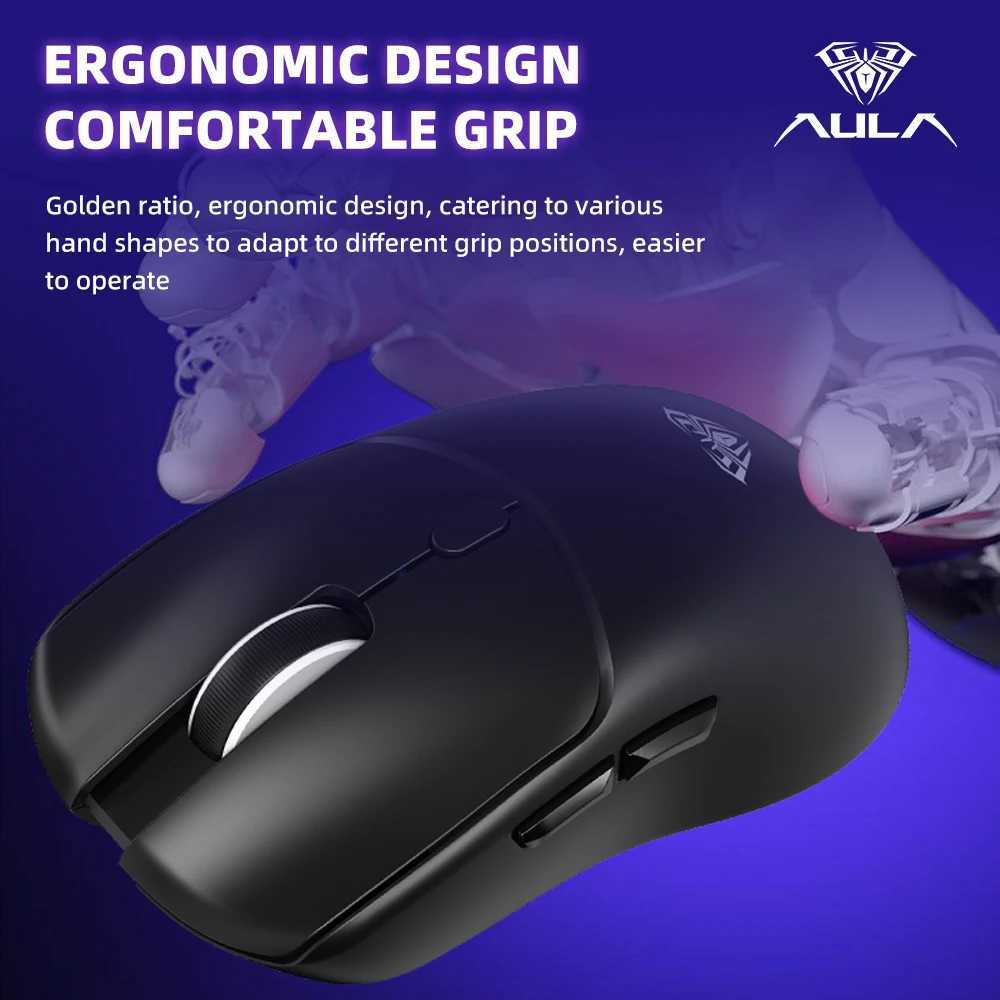 AULA SC580X Wireless Mouse Tri-mode Bluetooth Mouse Rechargeable Ergonomic 12000 DPI Mouse For PC Computer Gaming Accessories D260327