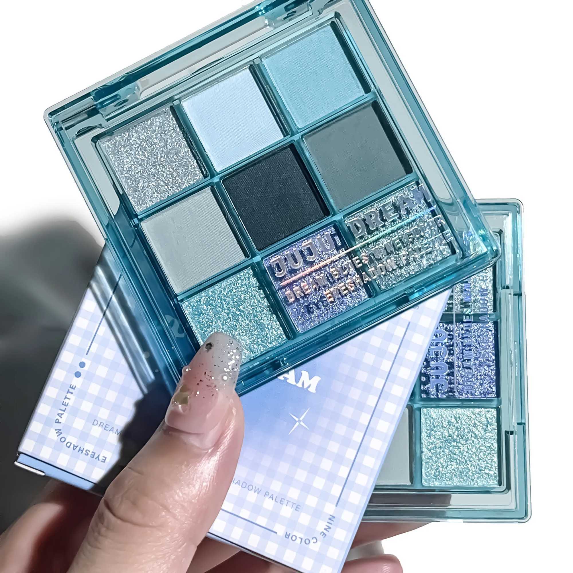 Nine-color eye shadow plate Jiugong grid pearl matte flash hazelnut cocoa eye shadow plate H260327