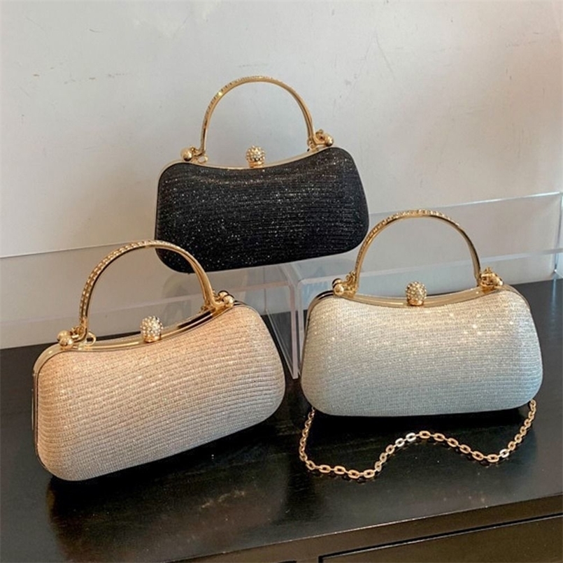 Wedding Bridal Beaded Women Evening Bag Dinner Bag Chain Shoulder Handbags Elegant Rhinestones Clutch Egg Shape Evening Bag 260316