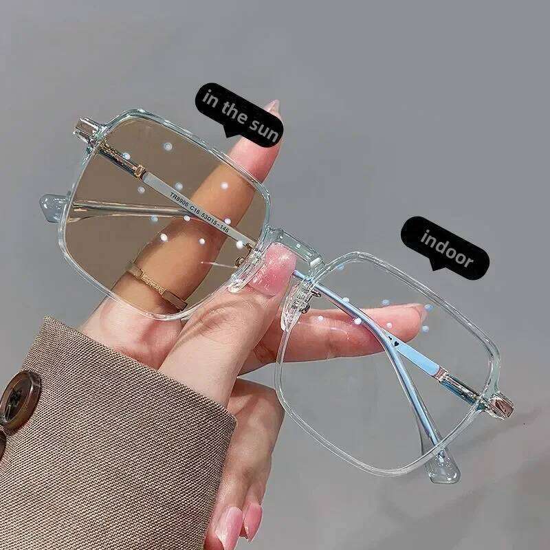 New Style Photochromic Myopia Glasses Men Women Color Changing Eyeglasses Anti UV Sunglasses Luxury Short-sighted Eyewear 0~-6.0 26Y0327