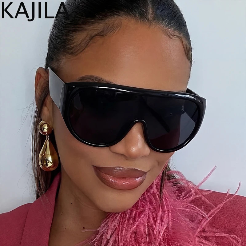 Oversized Shield Mask Sunglasses Women Y2K Futuristic Visor Big Frame Wrap Around Shades Brown Tinted Retro Windproof Eyewear 260326