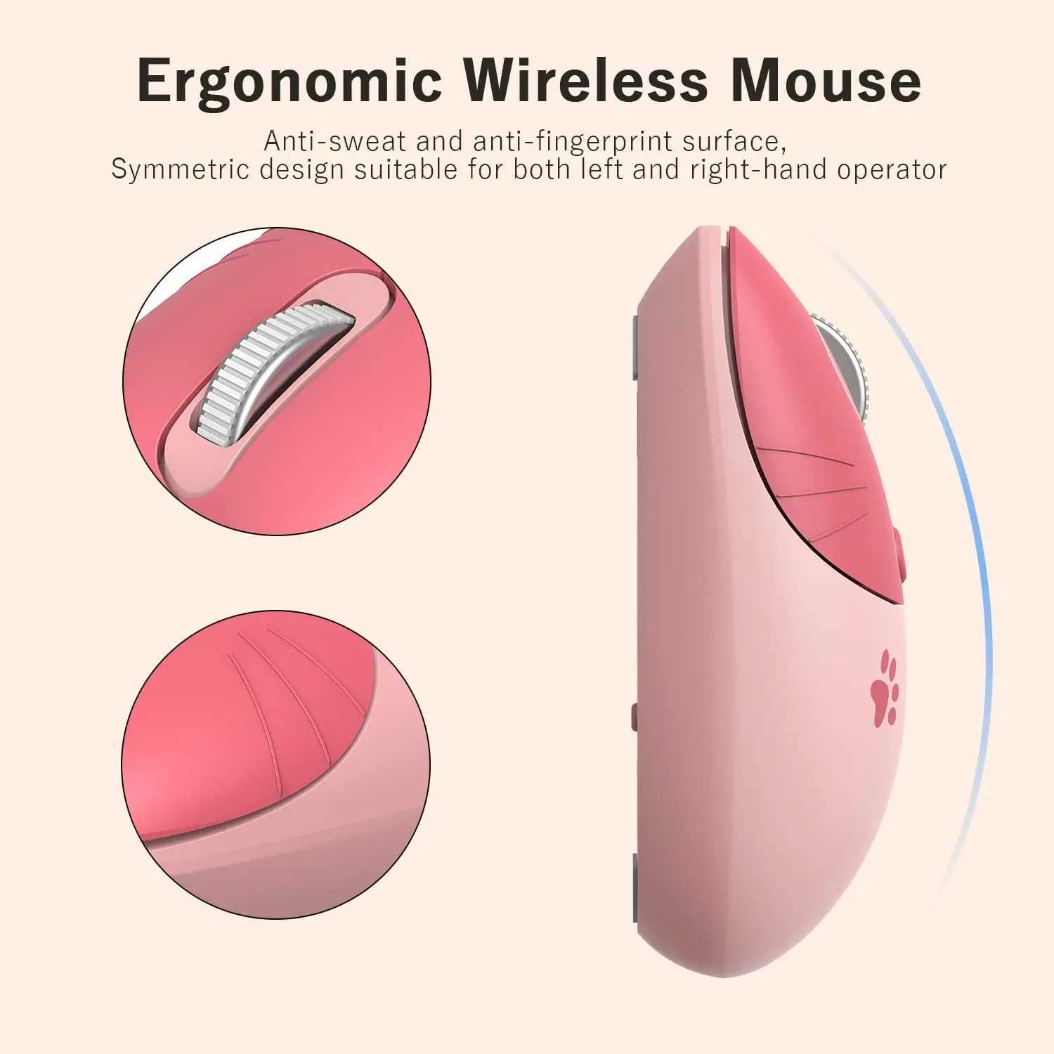 Mofii Cute Cat 24G Wireless Mouse USB Receiver Plug and Play 3 Adjustable DPI Compatible with LaptopPC Computer D260327