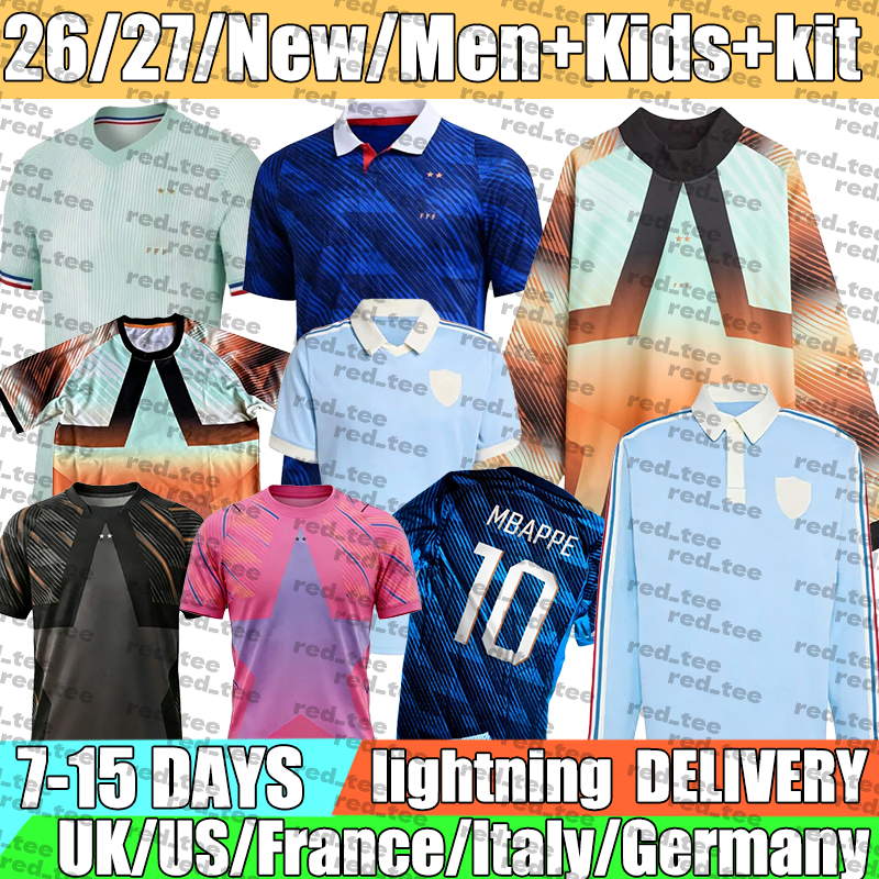 french World Cup 2026 soccer jersey 26 27 France MBAPPE THAUVIN BARCOLA OLISE EKITIKE KANTE DEMBELE Maillots de football shirt equipement de foot Men kids kit enfants