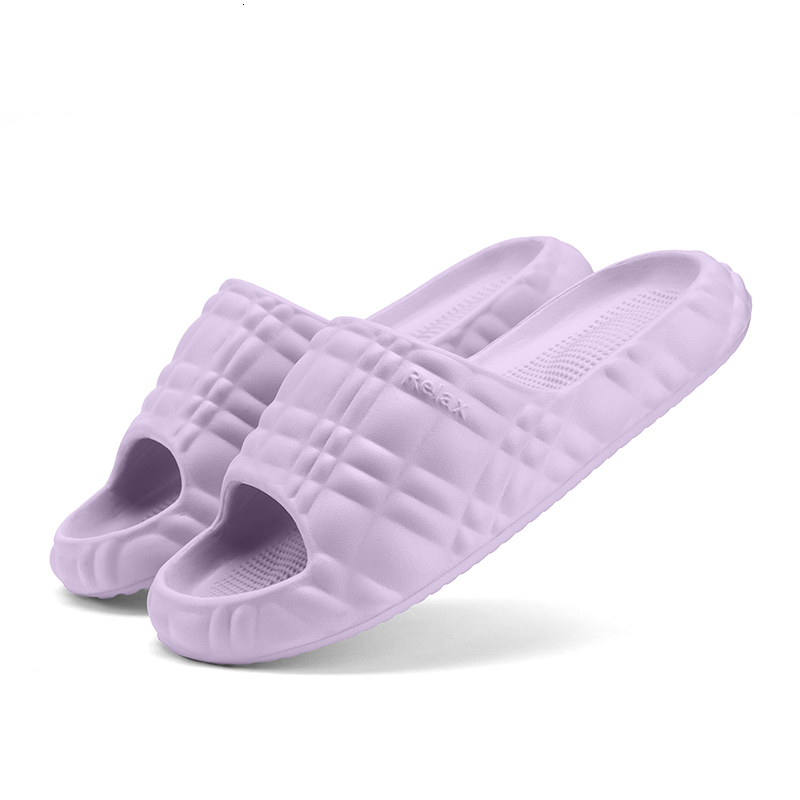 Women's Slides Fashion Grid Fashion Gifts Design Slippers Comfortable Lightweight EVA Slides For Home Sandals Fashionable Non Slip Solid Slide Ch - view 5