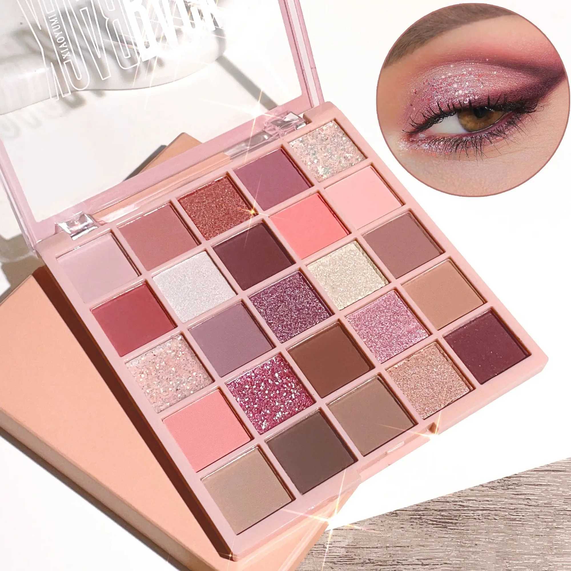 25 Colors Eyeshadow Palette High Gloss Cement Grey Rose Brown Color Tone Matte Glitter Daily Makeup Dry Rose Eyeshadow For Music H260327