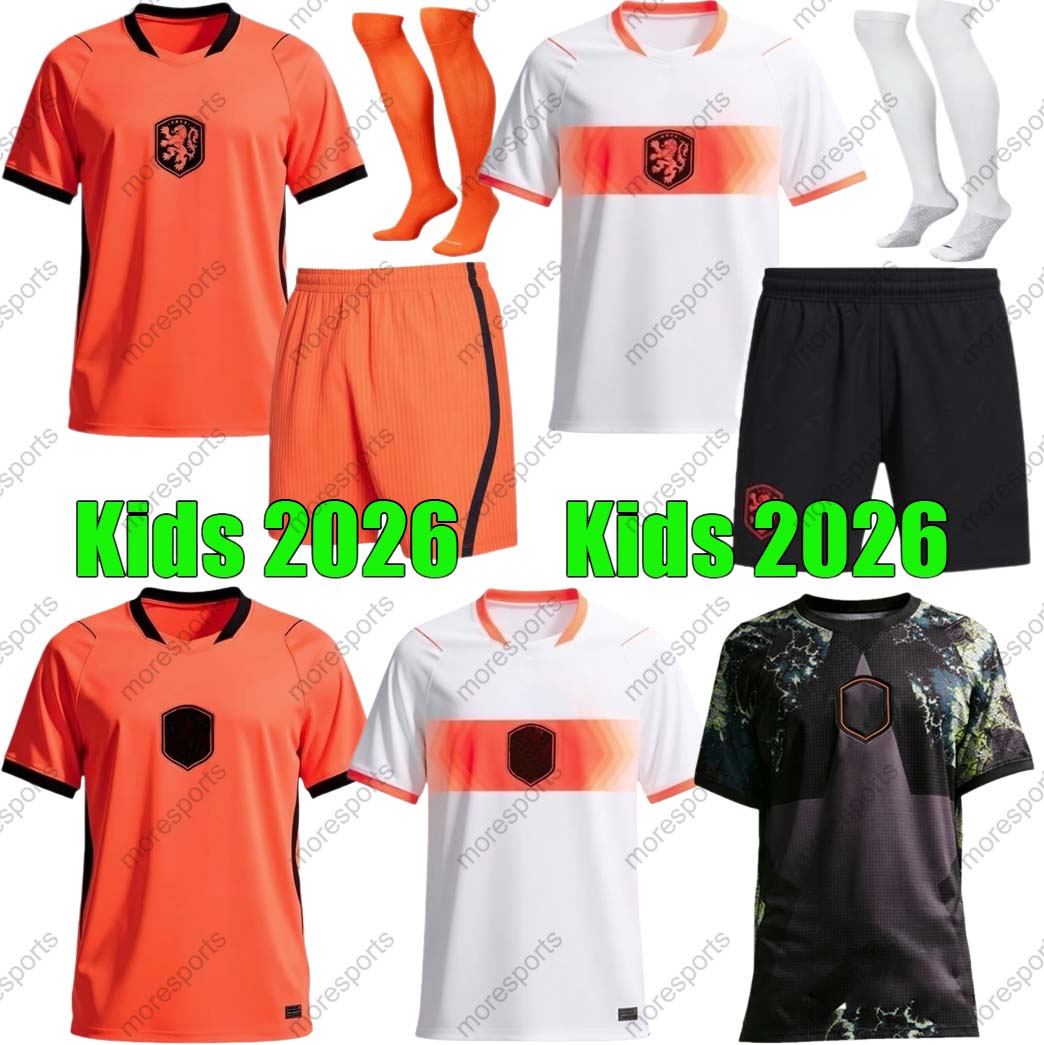 2026 NetherlandS soccer jersey Holland training kit F.DE JONG VIRGIL DUMFRIES BERGVIJN KLAASSEN BLIND DE LIGT Men KIDS football shirt
