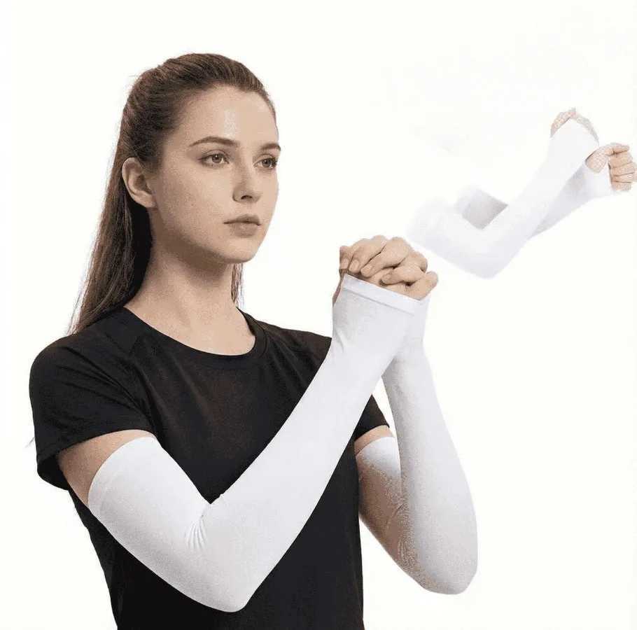 1PC Ice Silk Arm Sleeves Breathable UV Protection Cooling Arm Cover UPF 50 Sun Protection for Cycling Driving Running D260326