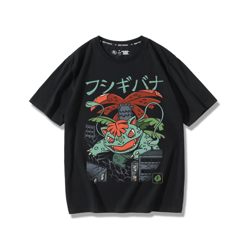 Pokemon T-Shirt: Squirtle Bulbasaur Gengar Charizard Snorlax Anime Merchandise Retro Short-Sleeve Men's T-Shirt