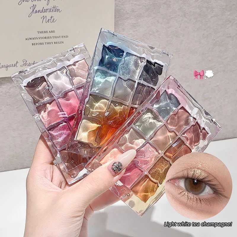 Gege bear water wave eye shadow plate 12 color eye shadow natural fine flash matte eye shadow plate H260327