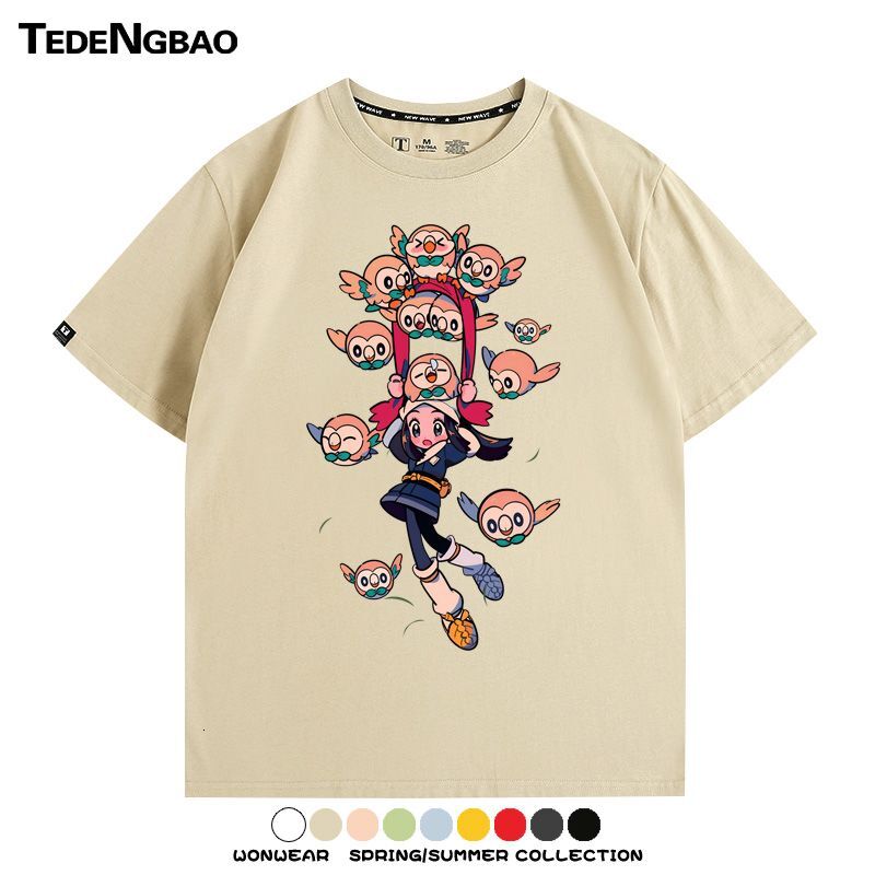 Pokemon Mewtwo Cartoon Pokemon Merchandise Short-Sleeve T-Shirt Summer Men's Fashion Couple's Top Versatile