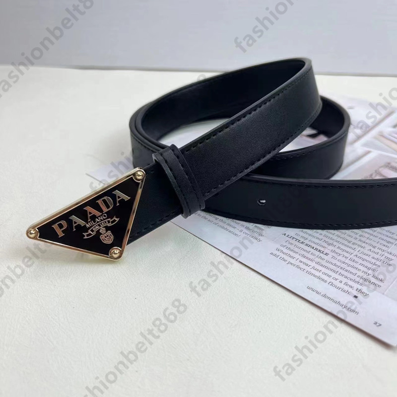 Belts desginer women designer belt ceinture triangle ceinture golden silver smooth buckle fashion leather waistband woman belts width 2.8cm size:90cm-115cm