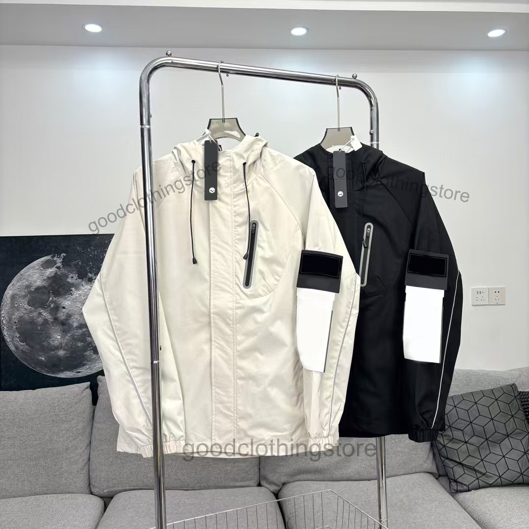 10A men jacket Designer stones jackets Zipper Hoodies Classic Compass Badge Outdoor Style Coats Windbreaker Jack Autumn Winter Couple Bomber Jackets S-3XL