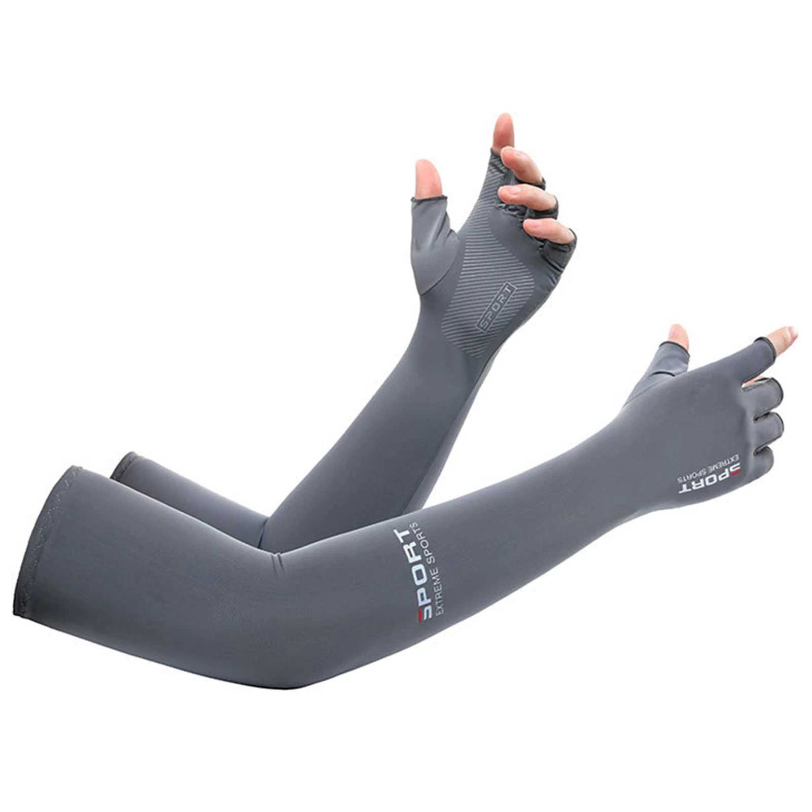 Sun-protective Arm Sleeves Cooling Cover Summer UV Sun Protection Riding Sleeves Thin ice silk gloves outdoor Running Cycling D260326