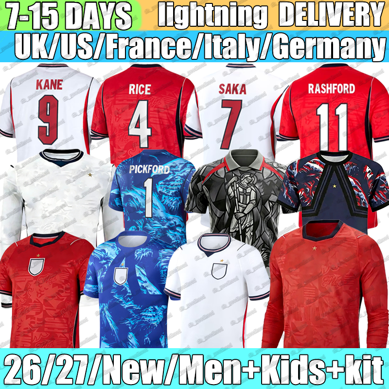 26 27 england football shirt BELLINGHAM Foden Saka Pickford JAMES Rice HENDERSON ANDERSON Soccer Jerseys Rashford EZE Stones Maguire ROGERS Kane Men Kids kit