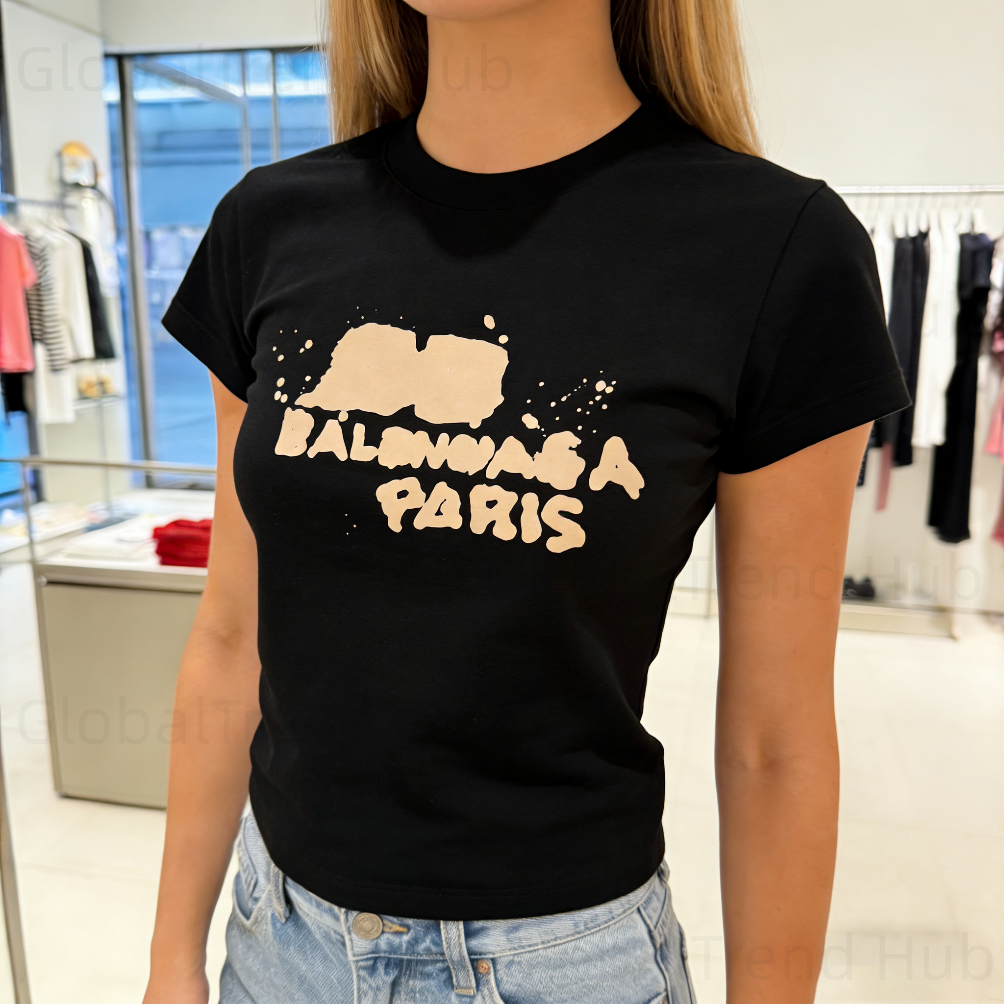 women designer clothes Designer t shirts, Women Luxury Style T-Shirt Casual Daily Streetwear O-Neck Short Sleeve Cotton Tee Tops