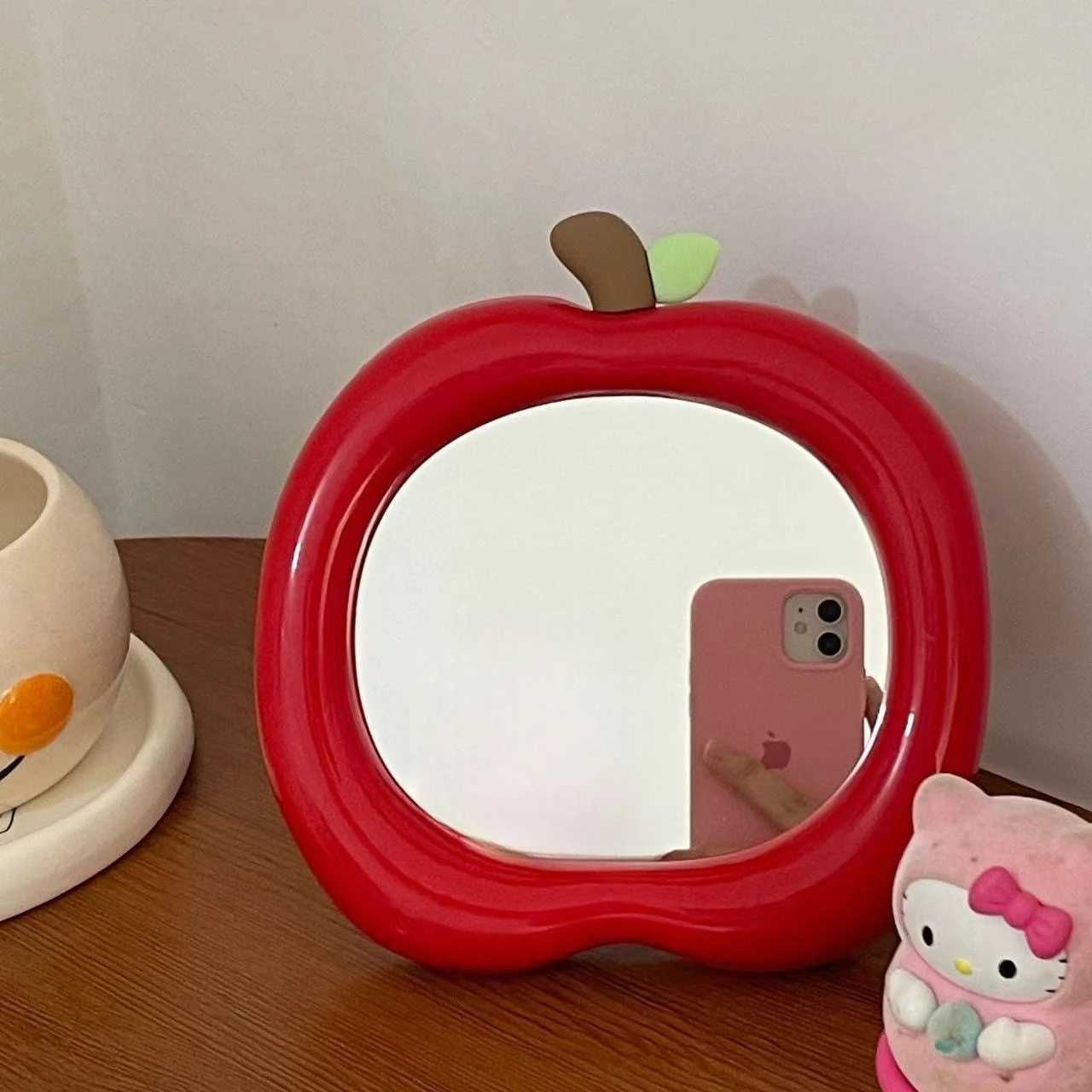 Portable Desktop Apple Makeup Mirror Dormitory Dormitories Home Bedroom Offices Standing High-defINITIOn Dressing Mirror H260327