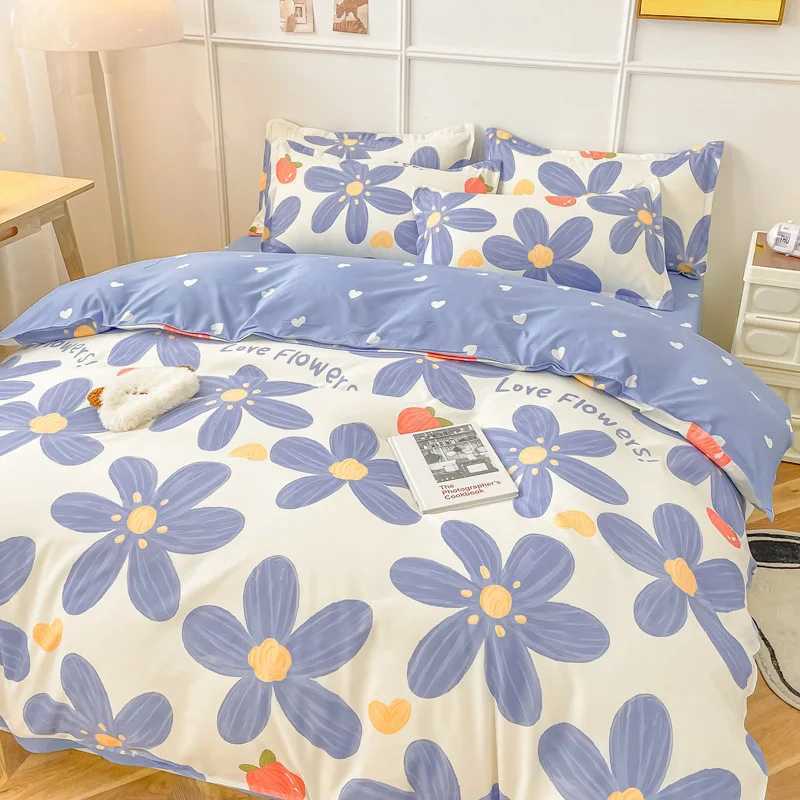 Strawberry Bedding Set Double Sheet Soft 3/4pcs Bed Sheet Set Duvet Cover Queen King Size Comforter Sets For Home For Child H260327