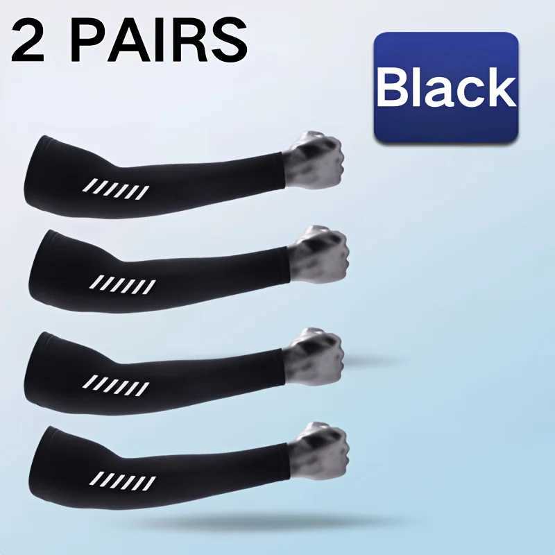 2Pairs Ice Silk Sleeves Breathable UV Protection Cooling Hiking Arm Sleeves Basketball Cycling Running Outdoor Sport Sleeves D260326