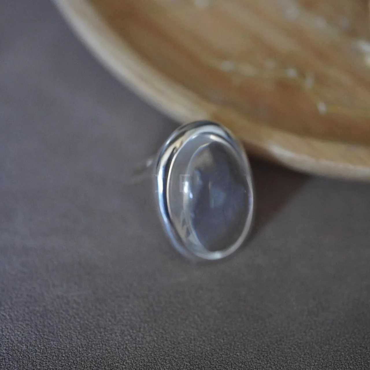 925 Sterling Silver Rings For Women Vintage Handmade Adjustable Retro Big Stone Ring Fashion Band Female Bijoux Gift H260327