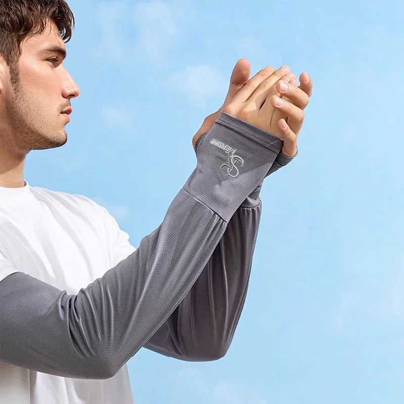 Summer Ice Silk Sunscreen Ice Sleeves Ice Silk Sleeves Mens Loose Sleeves Thin UV resistant Breathable Sleeves SR Ice Sleeves D260326