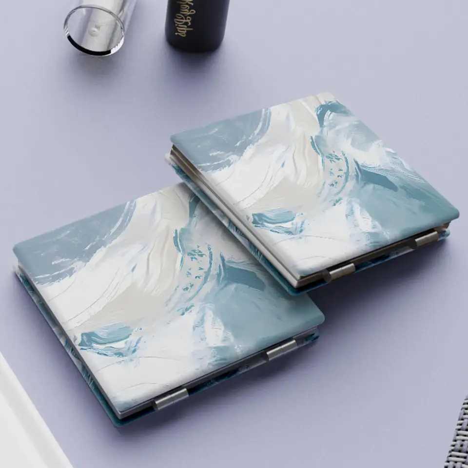 Abstract Painting Double-Sided Makeup Mirror 2X Magnifying Portable Folding Pocket High-Definition Mirror Cosmetic Tool H260327