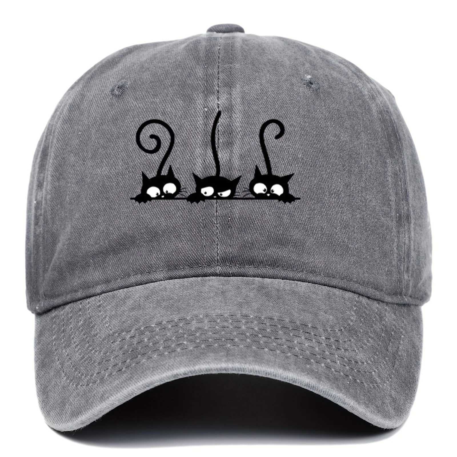 Three Cute Cat Printed Baseball Hats for Men and Women Outdoor Leisure Sunshade Duck Tongue Hats M260327