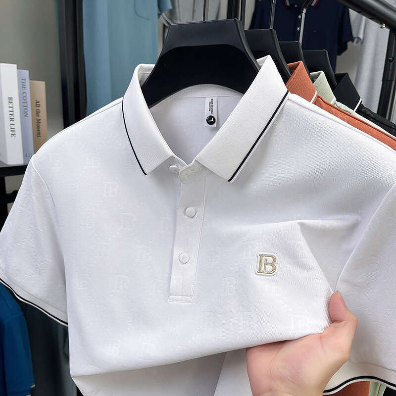 Same style as in the mall Hong Kong stock removed from shelves Mens POLO shirt new summer model loose fit business casual T-shirt base shirt for