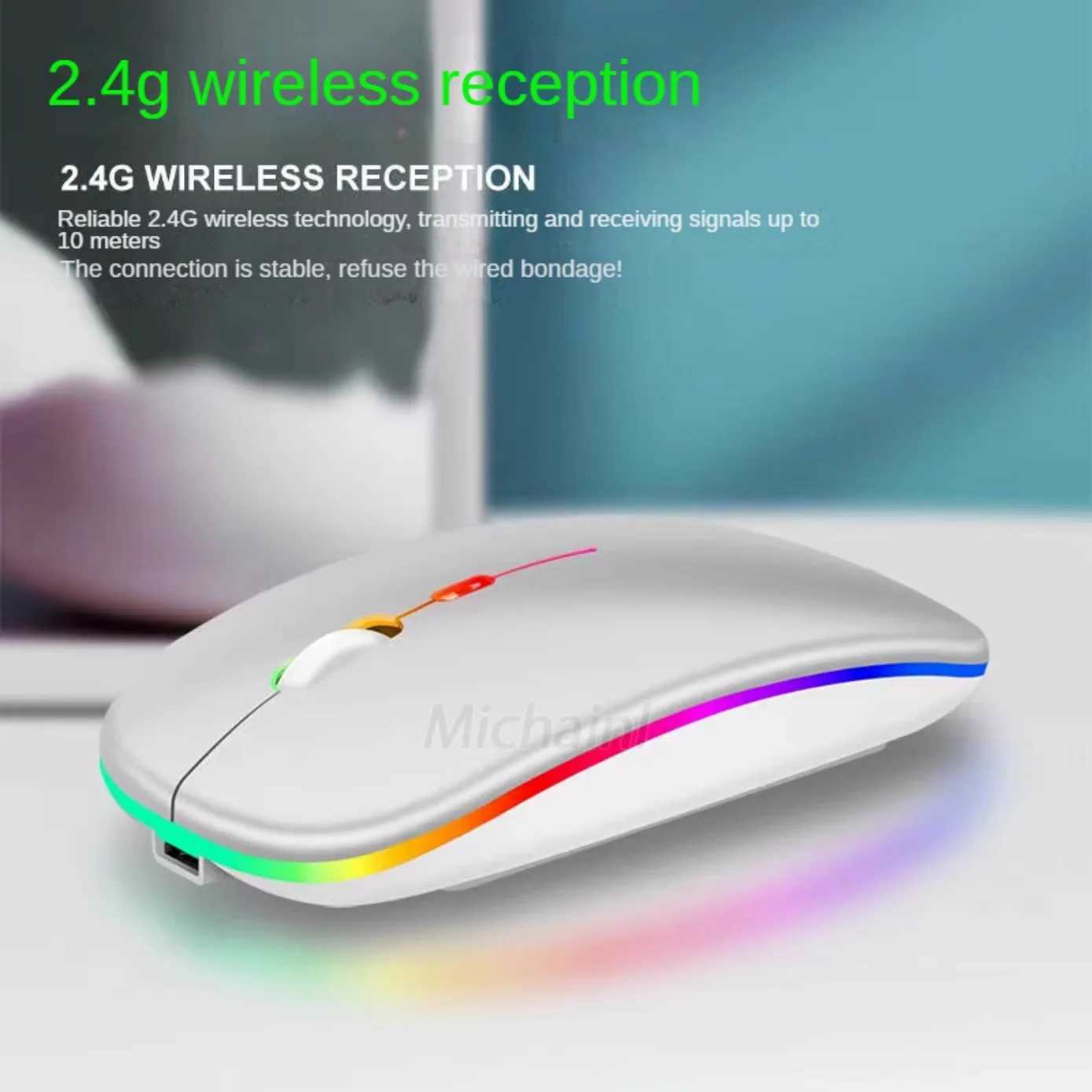 Wireless Mouse For Laptop PC Bluetooth Rechargeable Mouses Wireless Computer Silent Mice LED Backlit Ergonomic Gaming Mouse D260327