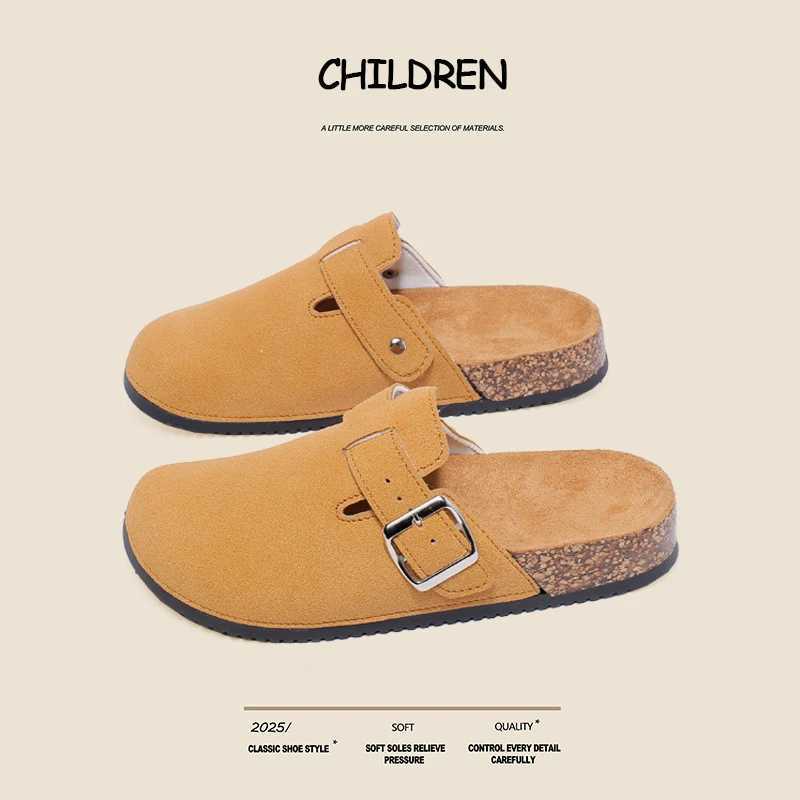 Childrens 2026 New Classic Style Buckle Strap Closed casual fashion slippersT260327