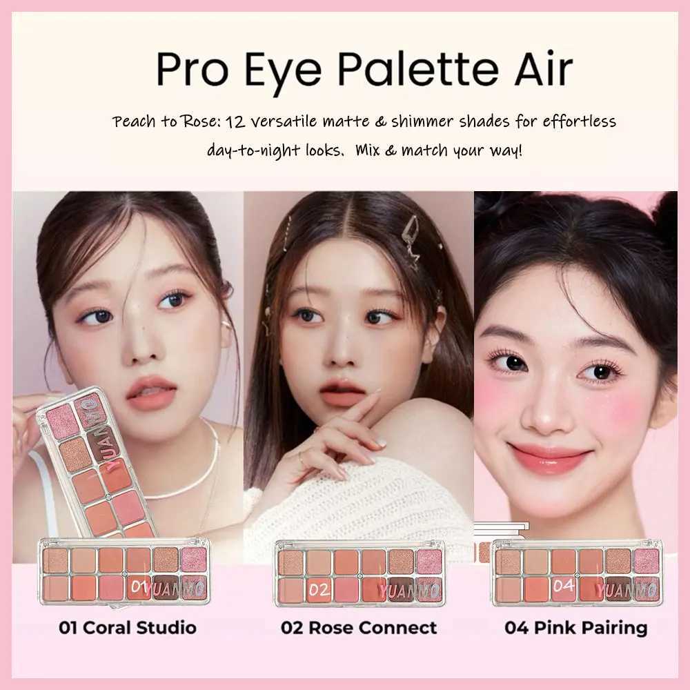 12 Colors Matte Pearl Eyeshadow Palette Christmas Waterproof Long-Lasting Multi-Look Blush ContourAll Skin TypesUnisex H260327