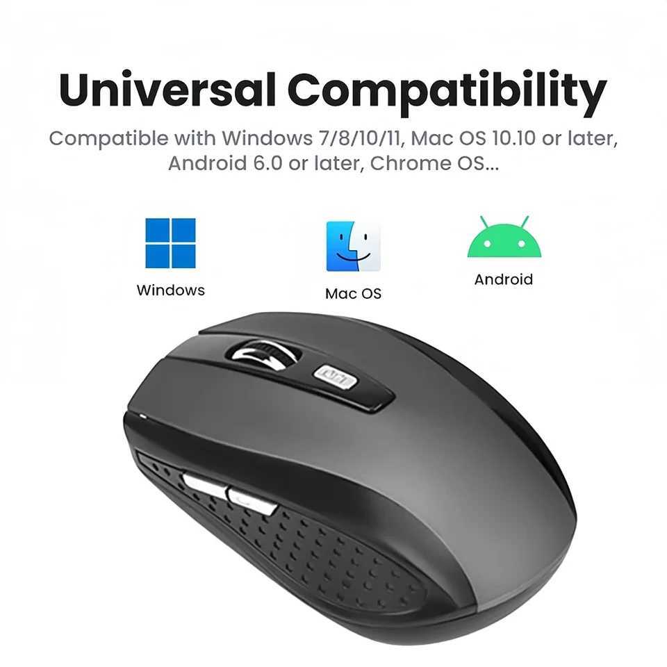 24G Wireless Mouse Gaming Mouse Ergonomic Mouse 6 Buttons 800-1200-1600 DPI Optical Office Mouse Mice for PC Laptop MacBook D260327