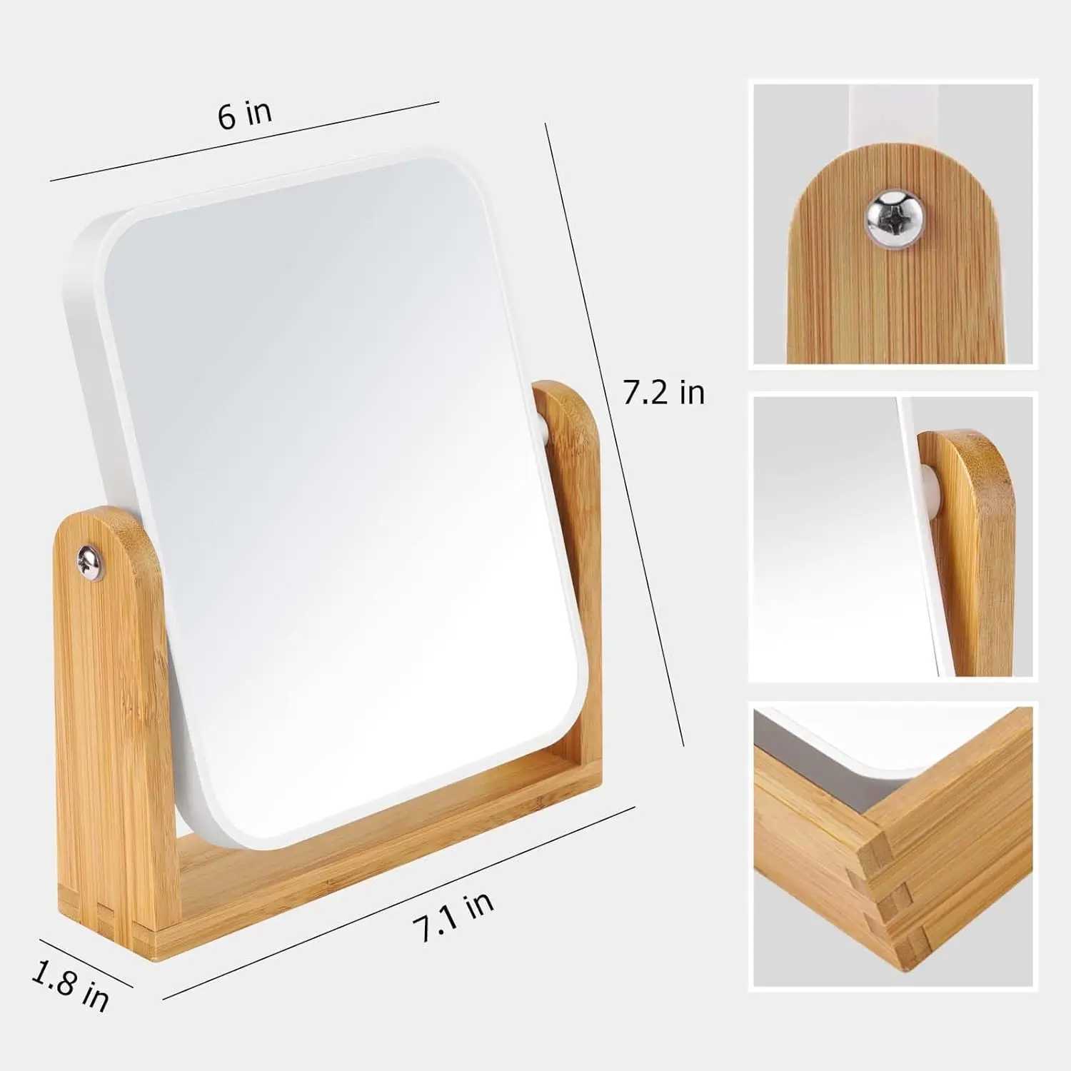 Travel Makeup Mirror with Stand 1X/3X Magnifying Double Sided 8 Inch Portable Table Desk Countertop Bathroom Shaving Mirror H260327