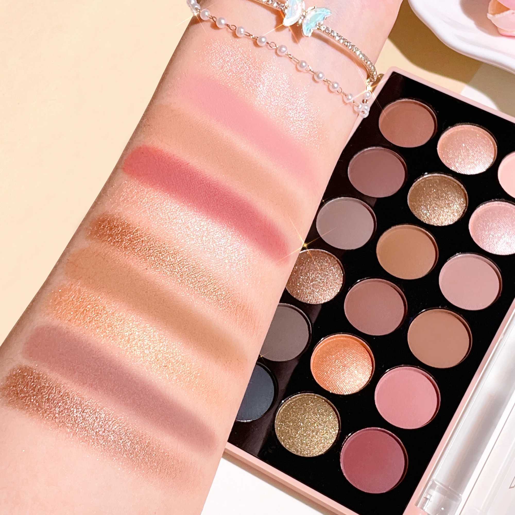 18-Color Eyeshadow Palette Pearlescent Matte Fine Shimmer Glitter Earth Tones Long Lasting High Performance Beauty Makeup H260327