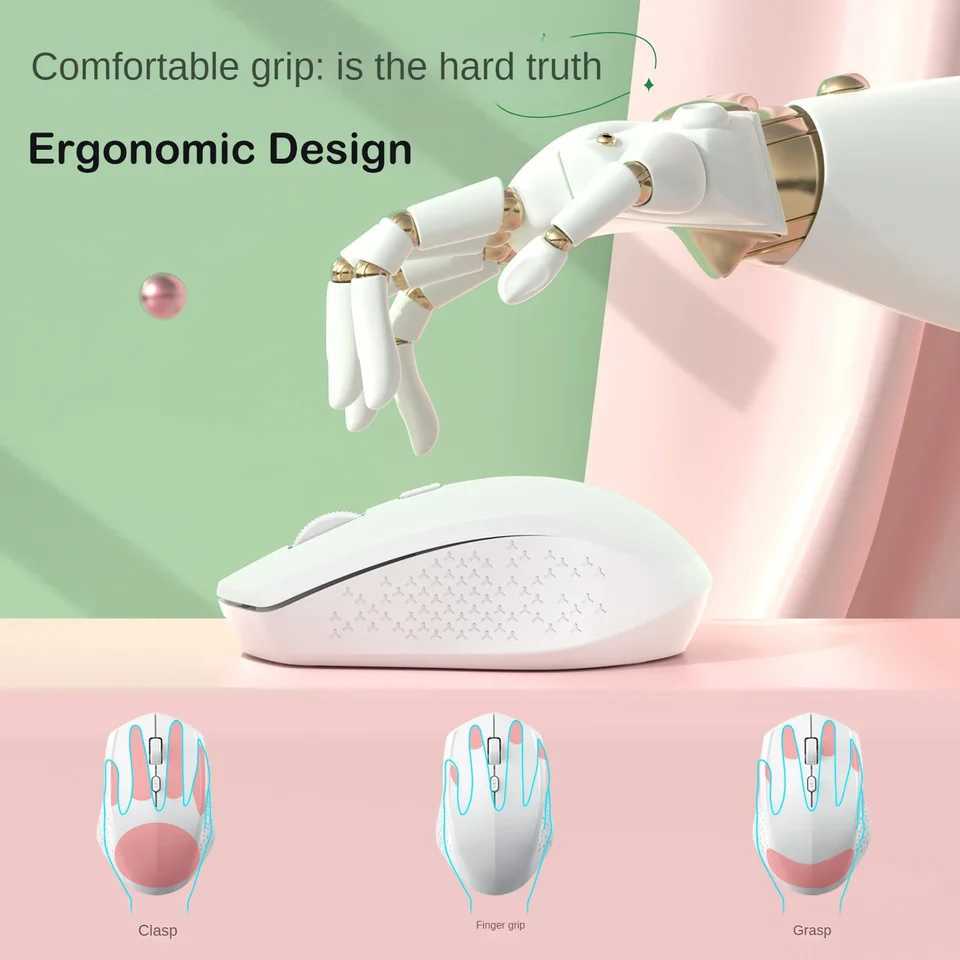 Bluetooth 52 Mouse 24G Wireless Mouse Dual-Mode Silent Mouse Rechargeable Gaming Mouse 1600DPI For Laptop Computer Win Mac OS D260327