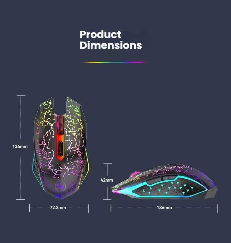 Sunny M8 Charging Mute Bluetooth Dual-Mode Wireless Mouse T-PC Charging Colorful Crack Luminous Game Mouse D260327