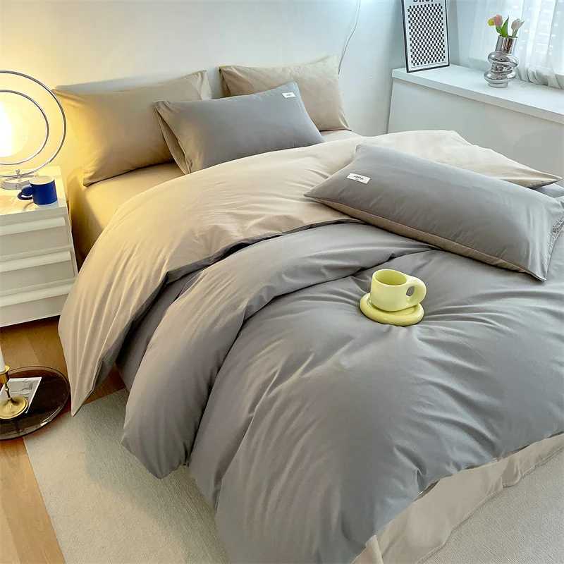 INS style high luxury solid color double-sided style single couple quilt cover soft luxury hotel apartment home bedding H260327