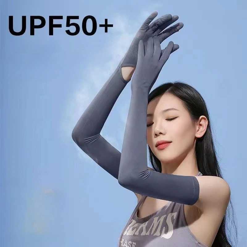 Summer Ice Silk Sunscreen Gloves for Womens UV Protection Summer Breathable Thin Style Driving Ice Sleeves D260326