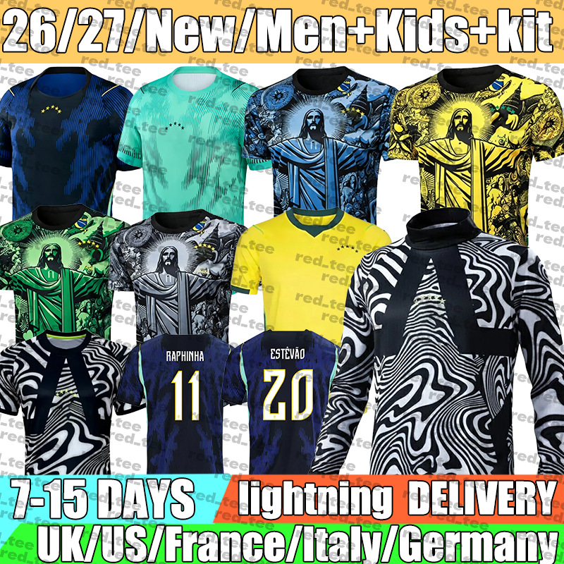 26 27 World Cup brazil jersey 2026 soccer jersey Camiseta de futbol PAQUETA RAPHINHA brazil football shirt maillots VINI JR RICHARLISON men kids NEYMAR JR Uniforms