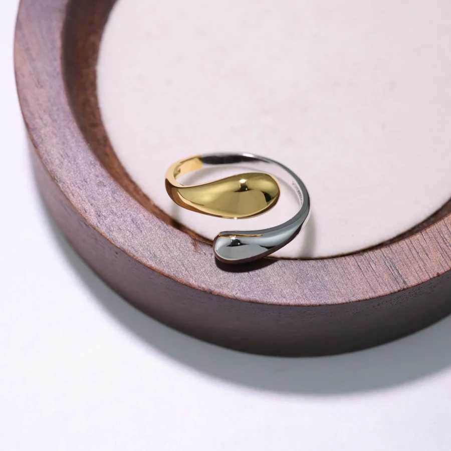 European American Fashion S925 Sterling Silver Minimalist Openwork Geometric Ring Womens Unique Hip-Hop Open-Style Silver Jew H260327