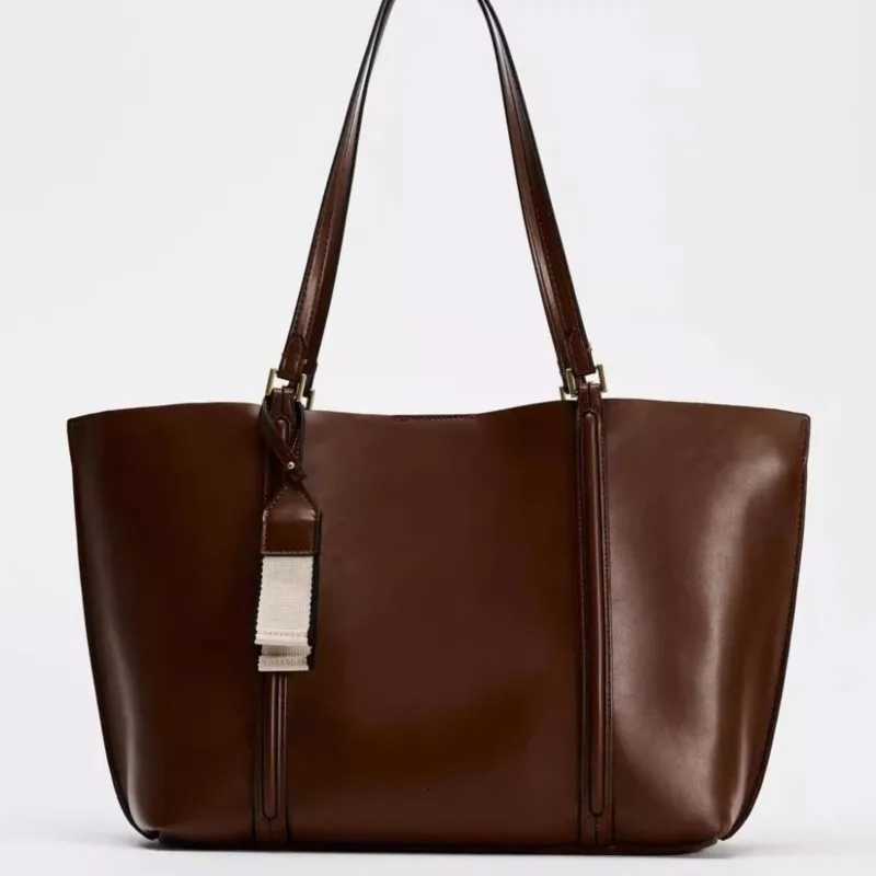 Fashion Minimalist Tote Bag Women Casual Leather Large Capacity Shoulder Bag Ladies High End Commute Shopping Underarm Bags 2025 C260327