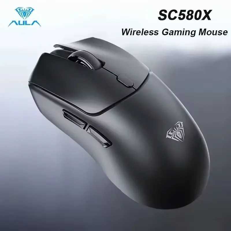 AULA SC580X Wireless Mouse Tri-mode Bluetooth Mouse Rechargeable Ergonomic 12000 DPI Mouse For PC Computer Gaming Accessories D260327
