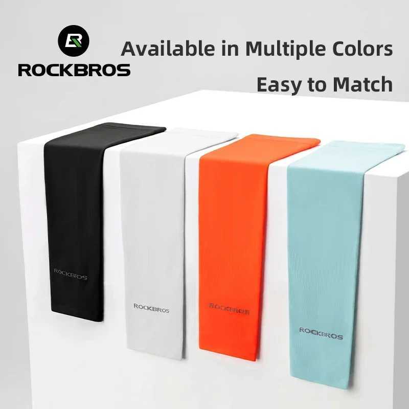 ROCKBROS Ice Silk Arm Sleeves Sun Protection UV Mangas Running Cycling Arm Warmers Sports Basketball Volleyball Cool Arm Sleeves D260326