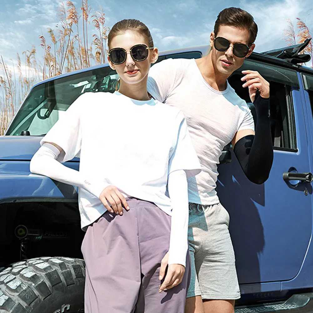 1Pair Summer Ice Silk Sun Protection Arm Sleeves Lightweight And Breathable Outdoor Cycling Sports Sleeves D260326