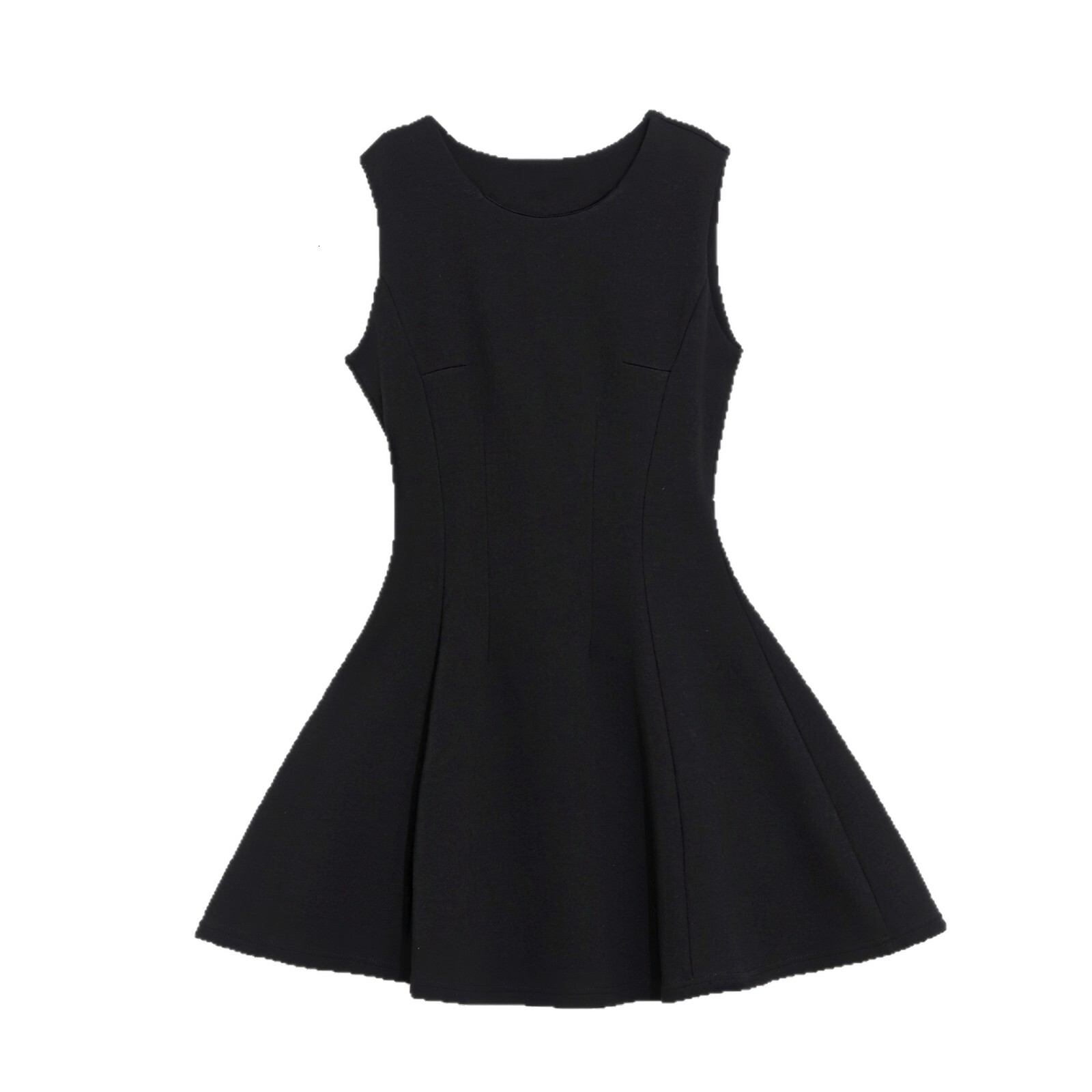 Womens Casual Dresses Sleeveless Designer Lady Luxurious Dresses Woman Clothing Socialite Sleeveless Tank Dress Waist-Cinching A-Line Short Black Slim