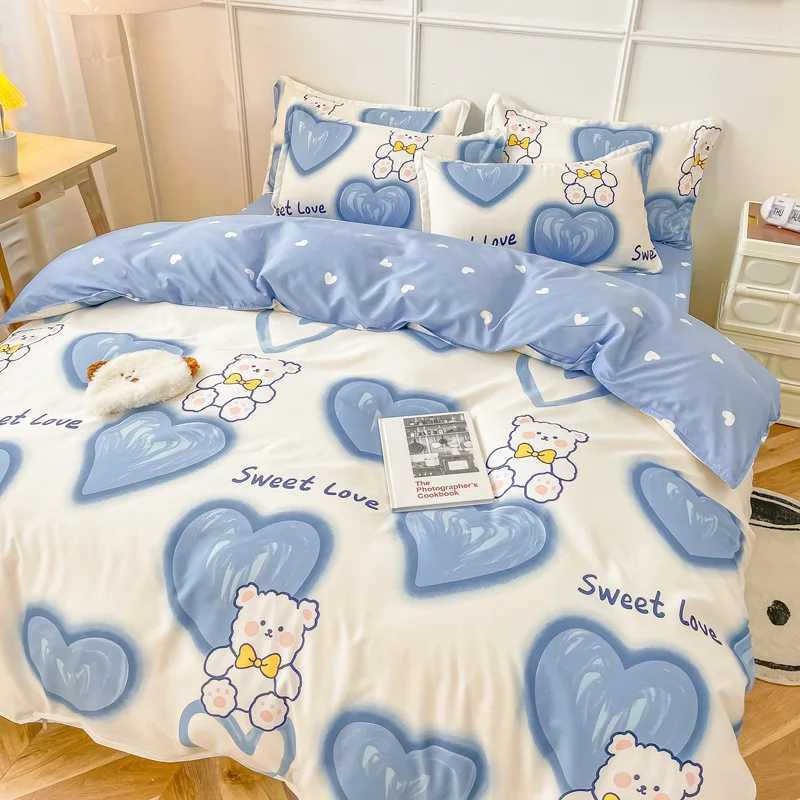 Strawberry Bedding Set Double Sheet Soft 3/4pcs Bed Sheet Set Duvet Cover Queen King Size Comforter Sets For Home For Child H260327
