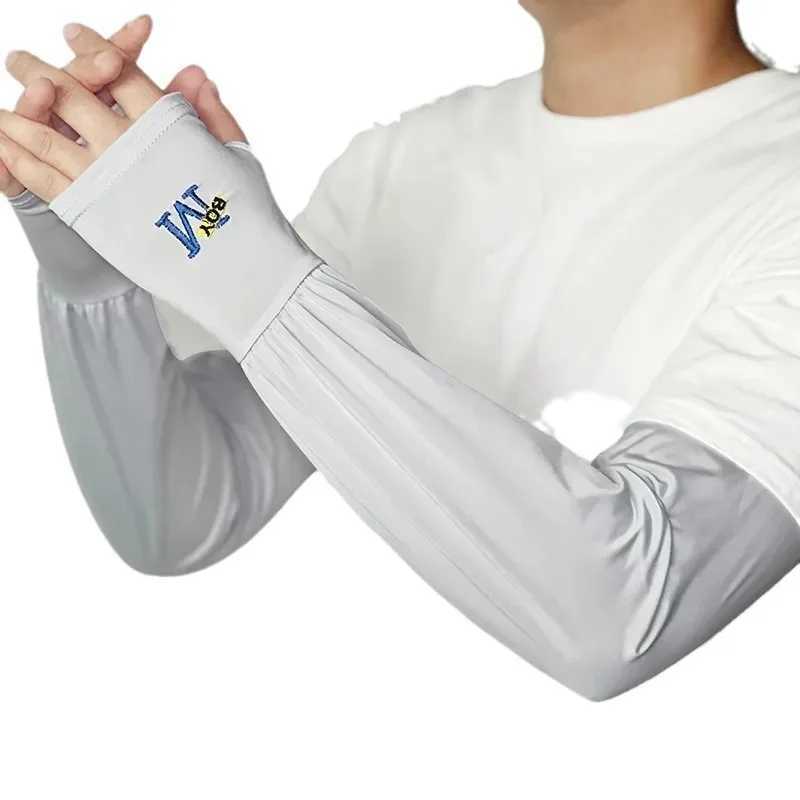 1/2PCS Mens Ice Silk Arm Sleeves UPF 50 Sun Protection Cool Breathable for Driving Cycling Summer Outdoor D260326
