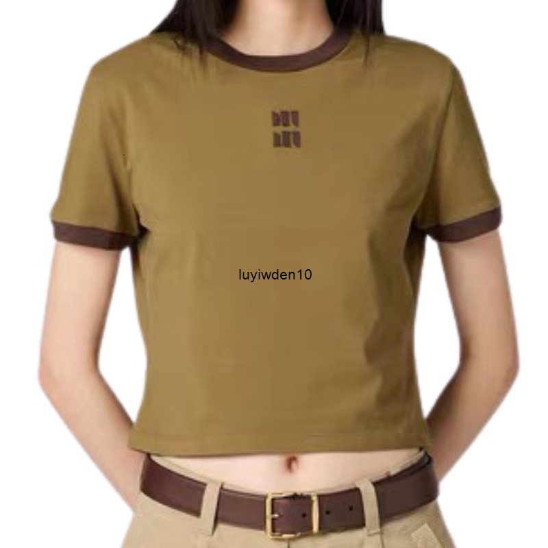 Women's T-Shirt New Women Design Shirt Tee Crew Neck Pullover Short Jersey Cotton Shirts Letter Girl Runway High End Tee Casual Crop Tops Short Sleeve Shirts Outwear
