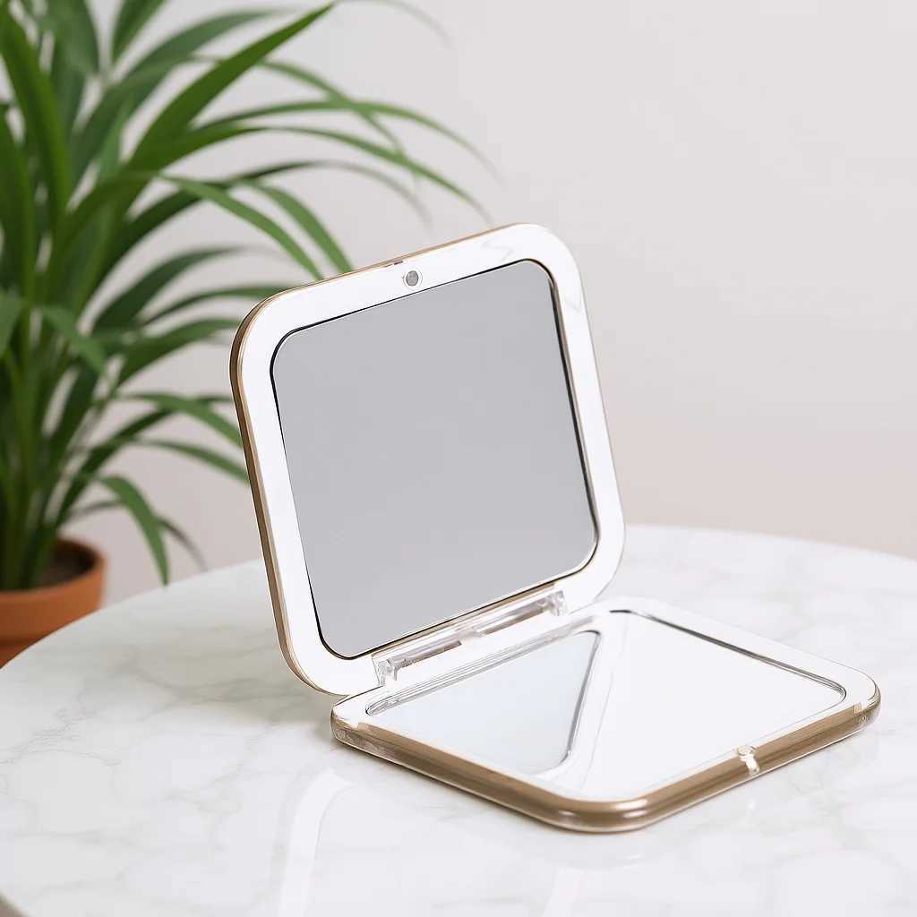 Resin Glass 10X Magnification Pocket Compact Mirror Travel Purse Makeup Mini Mirror Makeup Compact H260327